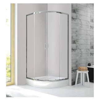Sanplast KP4//Fris kabina narożna półokrągła chrom + brodzik 90x90cm