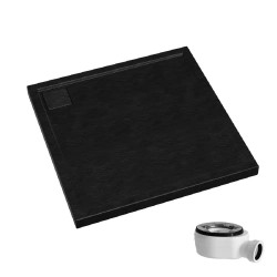 Schedpol Omega Black stone brodzik kwadratowy 90x90cm