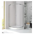 Sanplast KP4//Fris kabina narożna półokrągła chrom + brodzik 80x80cm