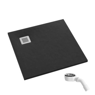 Schedpol Kalait black stone brodzik prostokątny 80x80cm