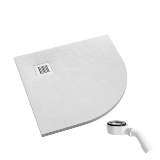 Schedpol Kalait white stone brodzik półokrągły 90x90cm