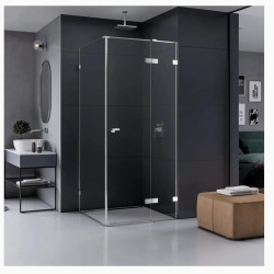 New Trendy Eventa prostokątna  prawa chrom 80x100x200 cm