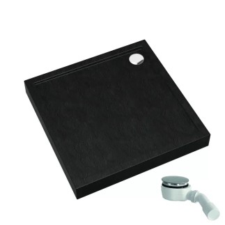 Schedpol Competia New black stone brodzik kwadratowy 90x90cm