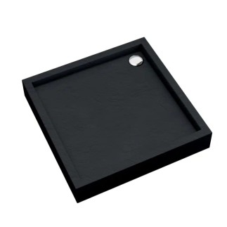 Schedpol Medium black stone brodzik kwadratowy 90x90cm