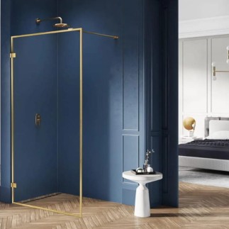 New Trendy Avexa gold brushed walk-in 130x200 cm