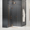 New Trendy Avexa copper brushed kabina prostokątna lewa 90x110x200cm