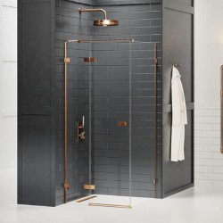 New Trendy Avexa copper brushed kabina prostokątna lewa 90x110x200cm