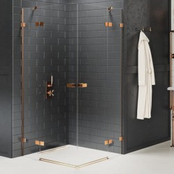 New Trendy Avexa kabina kwadratowa 2 drzwiowa copper brushed 90x90x200 cm