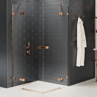 New Trendy Avexa kabina kwadratowa 2 drzwiowa copper brushed 90x90x200 cm