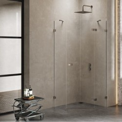 New Trendy Avexa kabina pięciokątna prawa gunmetal brushed 90x90x200