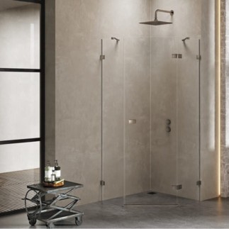 New Trendy Avexa kabina pięciokątna prawa gunmetal brushed 90x90x200