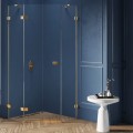 New Trendy Avexa kabina pięciokątna lewa gold brushed 90x90x200 cm