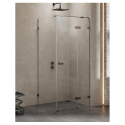 New Trendy Avexa kabina prostokątna prawa gunmetal brushed 90x120x200 cm