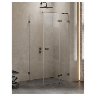 New Trendy Avexa kabina prostokątna prawa gunmetal brushed 90x120x200 cm