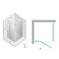 New Trendy Eventa kabina prostokątna lewa 100x80x200 cm- rysunek techniczny
