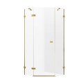 New Trendy Avexa kabina pięciokątna lewa gold brushed 90x90x200 cm