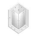 New Trendy Avexa kabina kwadratowa 2 drzwiowa copper brushed 90x90x200 cm-rys.tech.