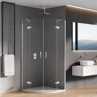 New Trendy New Merana kabina półokrągła chrom 80x80x195 cm