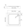 Schedpol Eko 2.0 brodzik kwadratowy 80x80cn-rysunek tech