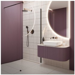 Invena Walk in kabina czarny 110x200cm