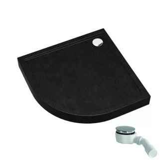 Schedpol Competia New black stone brodzik półokrągły 90x90cm