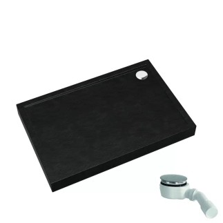 Schedpol Competia New black stone brodzik prostokątny 80x100c