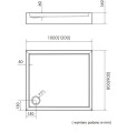 Schedpol medium brodzik prostokątny 80x100cm-rysunek tech