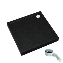 Schedpol Competia New Black Stone brodzik kwadratowy 80x80cm