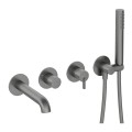 Deante Sila  bateria wannowa 4-otworowa podtynkowa titanium