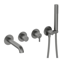 Deante Sila  bateria wannowa 4-otworowa podtynkowa titanium