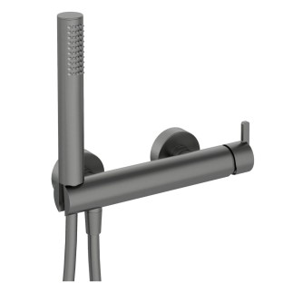 Deante Silia bateria natryskowa z kompletem natryskowym titanium