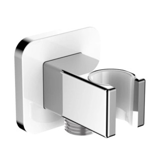 Omnires Omnires przyłącze kątowe z uchywtem punktowym kwadratowe 6cm chrom/biały