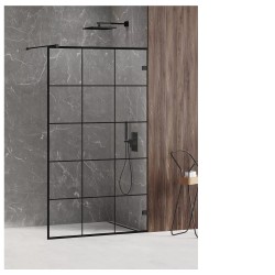 New Trendy Avexa black kratka walk-in 90x200 cm