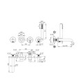 Deante Sila  bateria wannowa 4-otworowa podtynkowa titanium