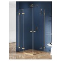 New Trendy Avexa kabina prostokątna gold brushed 100x90x200 cm