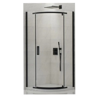 New Trendy New Komfort kabina półokrągła black szkło czyste 80x80x195