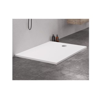 New Trendy Nex brodzik konglomeratowy biały 100x80x3,5
