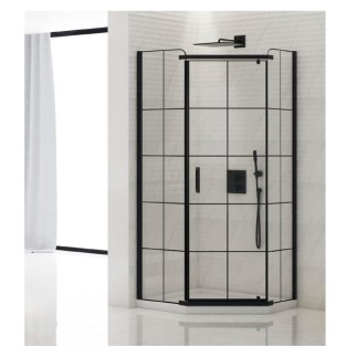 New Trendy New Komfort kabina pięciokątna black szprosy 90x90x195
