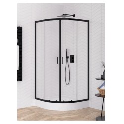 New Trendy Suvia kabina półokrągła czarna z brodzikiem Maro 80x80x201