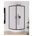 New Trendy Suvia kabina półokrągła black r55 z brodzikiem Maro 90x90x201