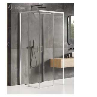 New Trendy Prime kabina przyścienna lewa chrom 100x80