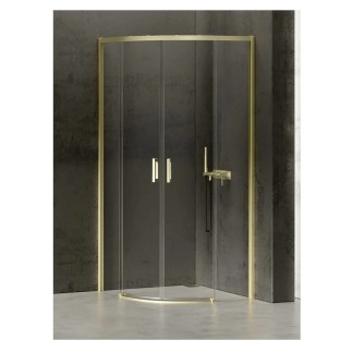 New Trendy Prime kabina półokrągła r55 light gold 80x80x200
