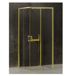 New Trendy Prime kabina prostokątna przyścienna light gold lewa 100x90