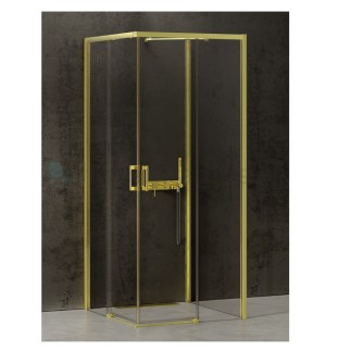 New Trendy Prime kabina prostokątna przyścienna light gold lewa 100x90