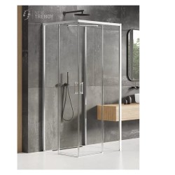 New Trendy Prime kabina prostokątna przyścienna lewa chrom 100x90x200
