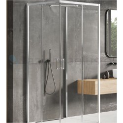 New Trendy Prime kabina kwadratowa przyścienna chrom 80x100x200