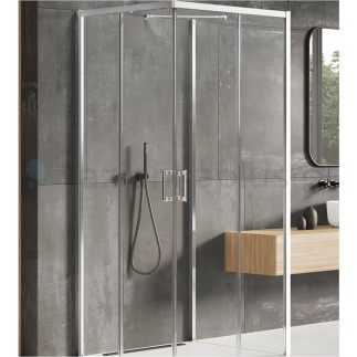 New Trendy Prime kabina kwadratowa przyścienna chrom 80x100x200