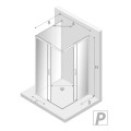 New Trendy Prime kabina prostokątna przyścienna prawa chrom 90x100x200