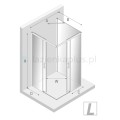 New Trendy Prime kabina prostokątna przyścienna lewa light gold 100x70