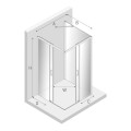New Trendy Prime kabina kwadratowa przyścienna chrom 100x100x200